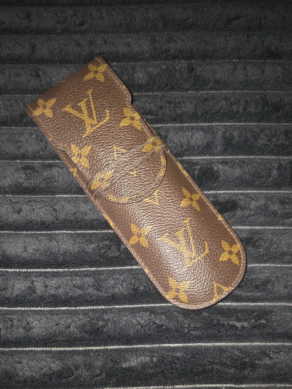 Louis Vuitton Brown Monogram Glasses Sleeve with Gold Accents